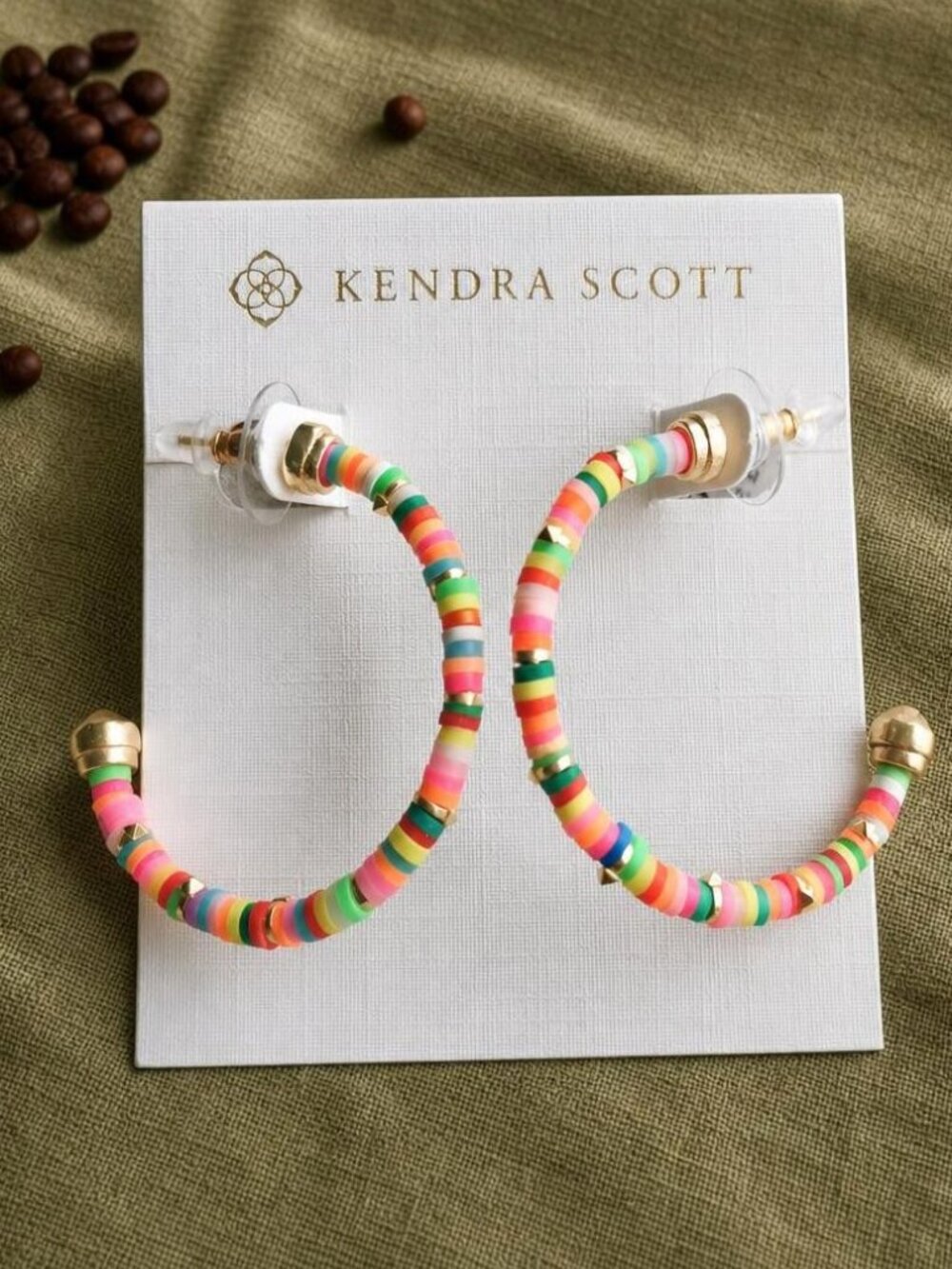 Kendra Scott Reece Gold Neon Mix Small Hoop Earrings